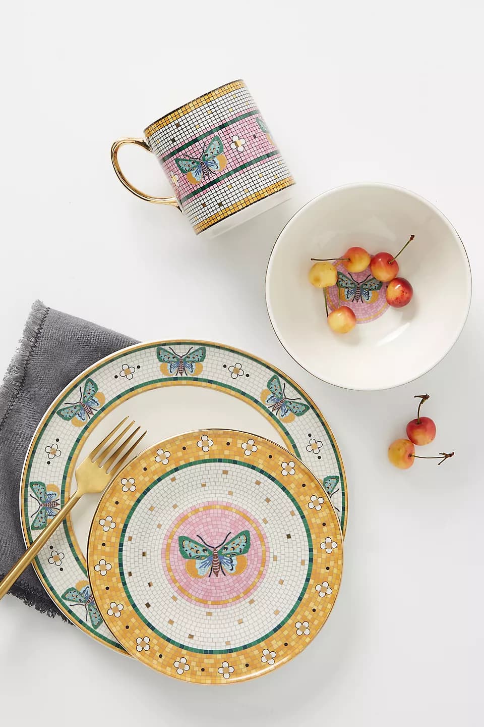 Bistro Tile Garden Butterfly Mug