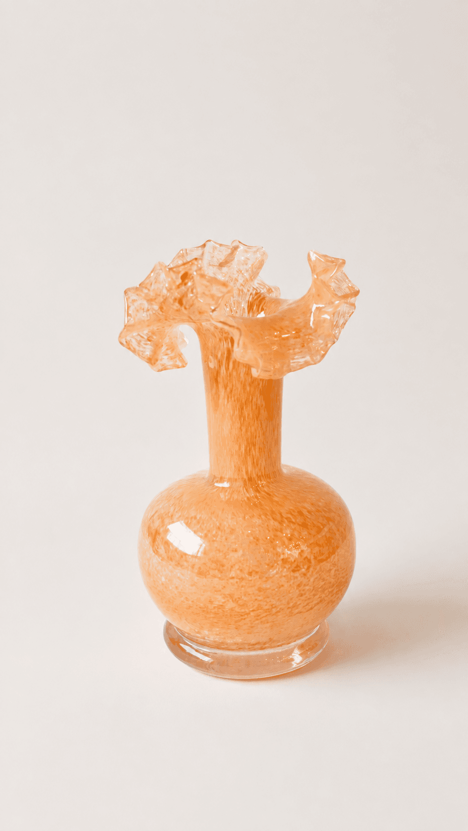Apricot Frill Glass Vase