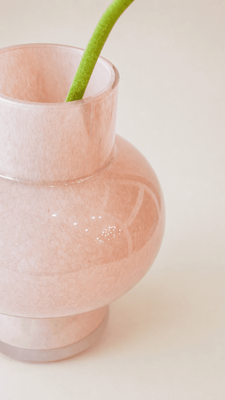 Rosy Orb Glass Vase