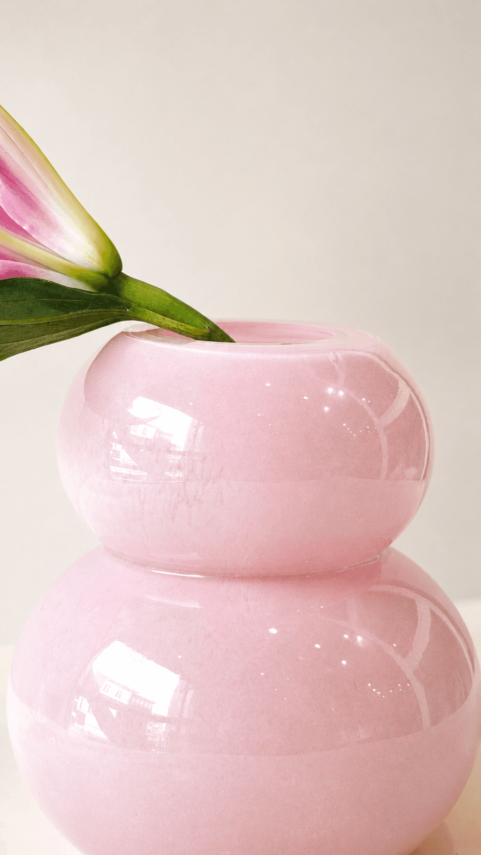 Mini Bubble Pink Glass Vase