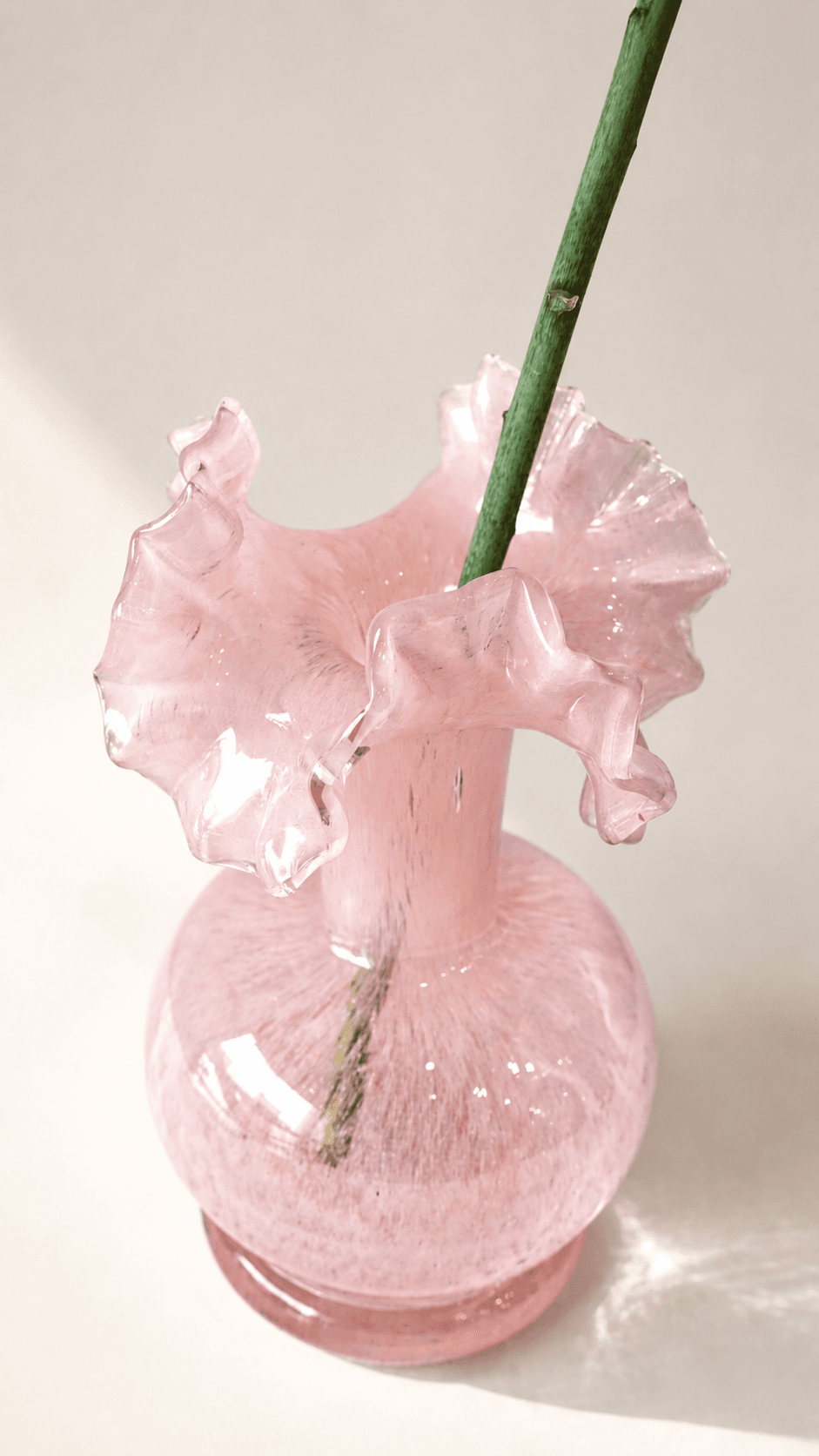 Blush Frill Glass Vase