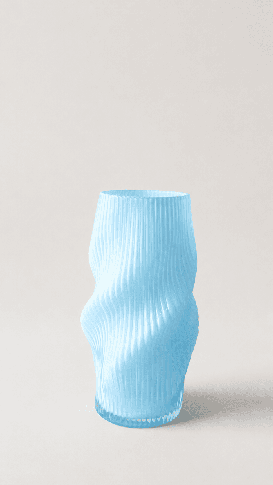 Large Sky Ripple Glass Vase