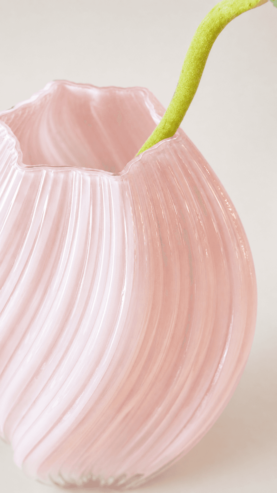 Pink Twist Glass Vase