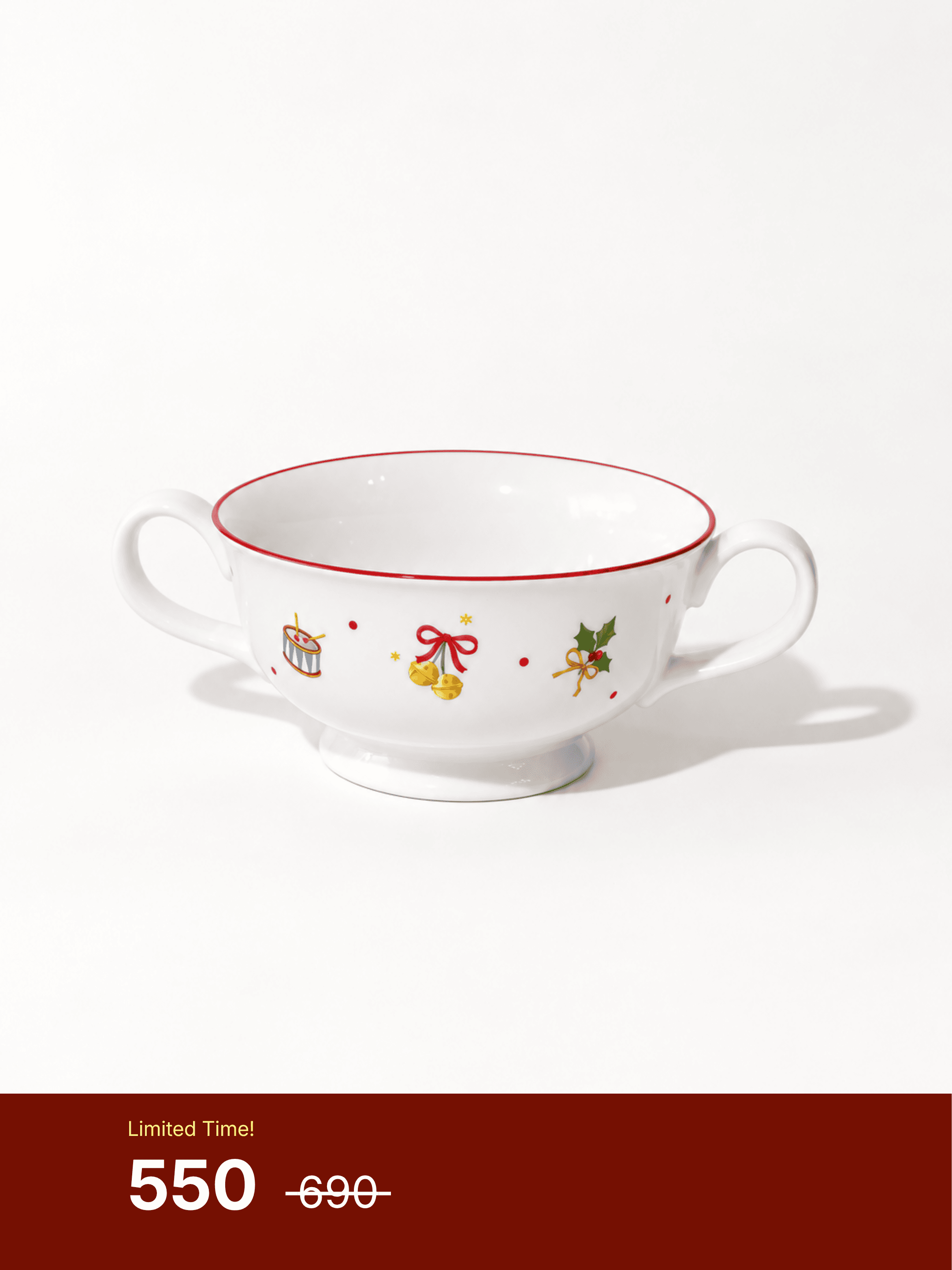 Holly Bear - Two Handle Bowl