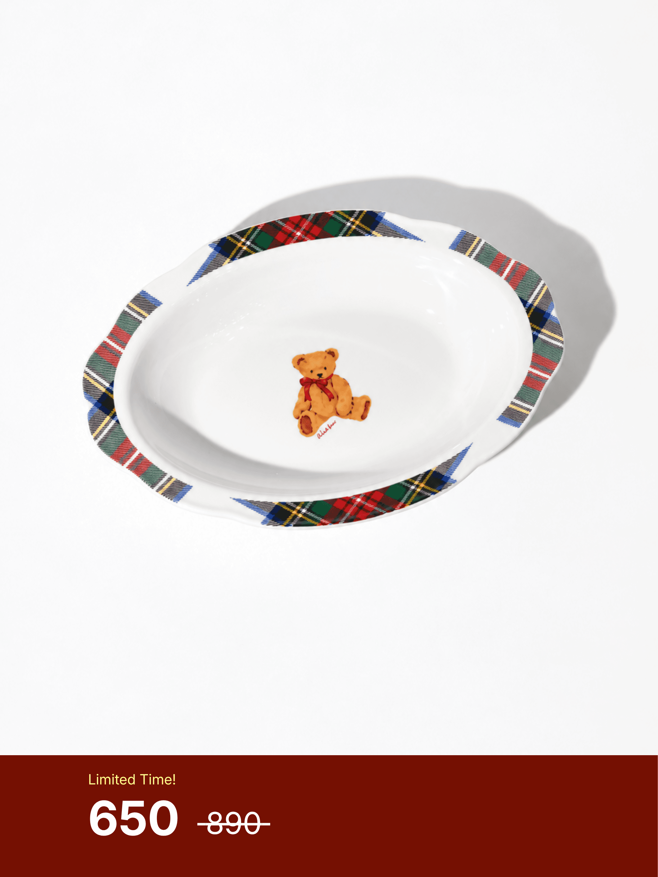 Holly Bear - Oval Bowl