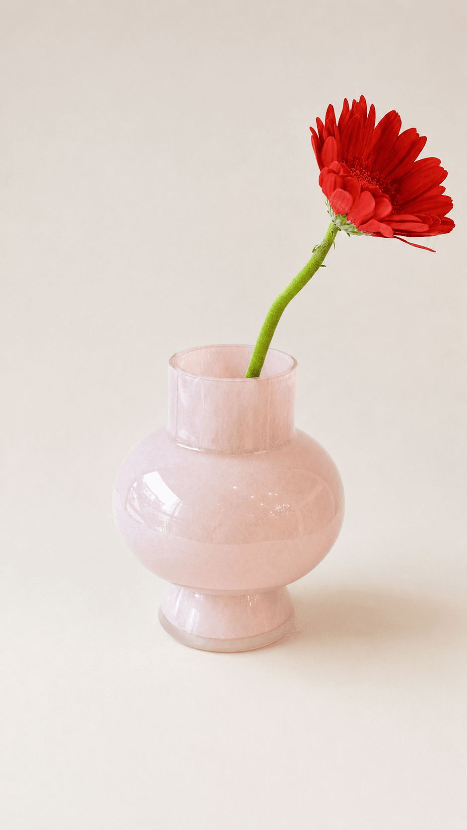 Rosy Orb Glass Vase