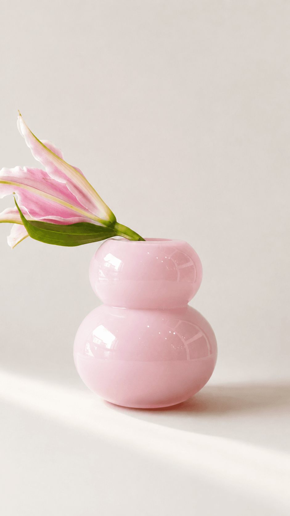 Mini Bubble Pink Glass Vase