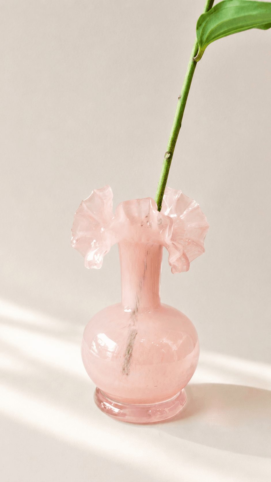 Blush Frill Glass Vase