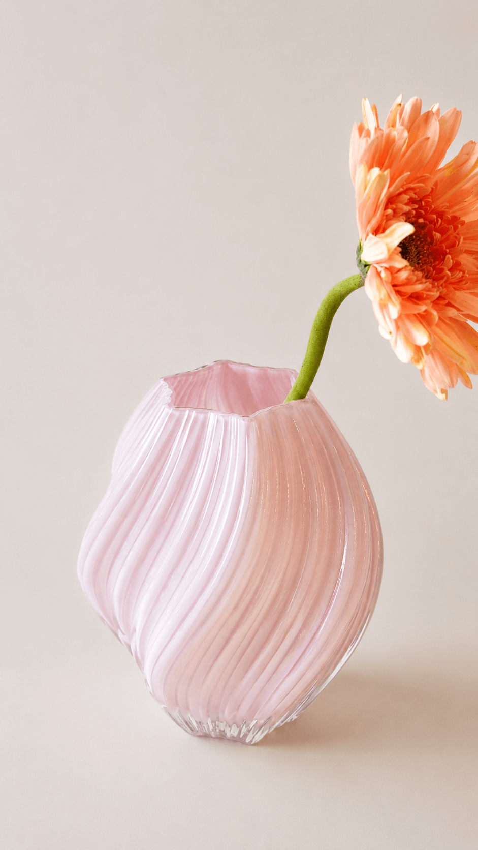 Pink Twist Glass Vase