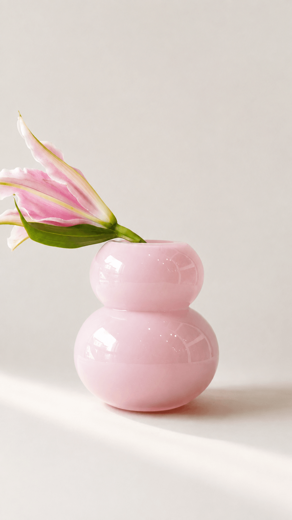Mini Bubble Pink Glass Vase